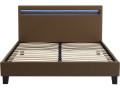 Cama LED "Maria" - 140 x 190 cm - Gris - Topo