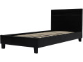 Cama LED "Maria" - 140 x 190 cm - Gris - Negro