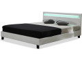 Cama LED "Maria" - 140 x 190 cm - Gris - Blanco