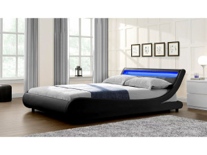 Cama LED "Natacha" - 160 x 200 cm - Negro 2