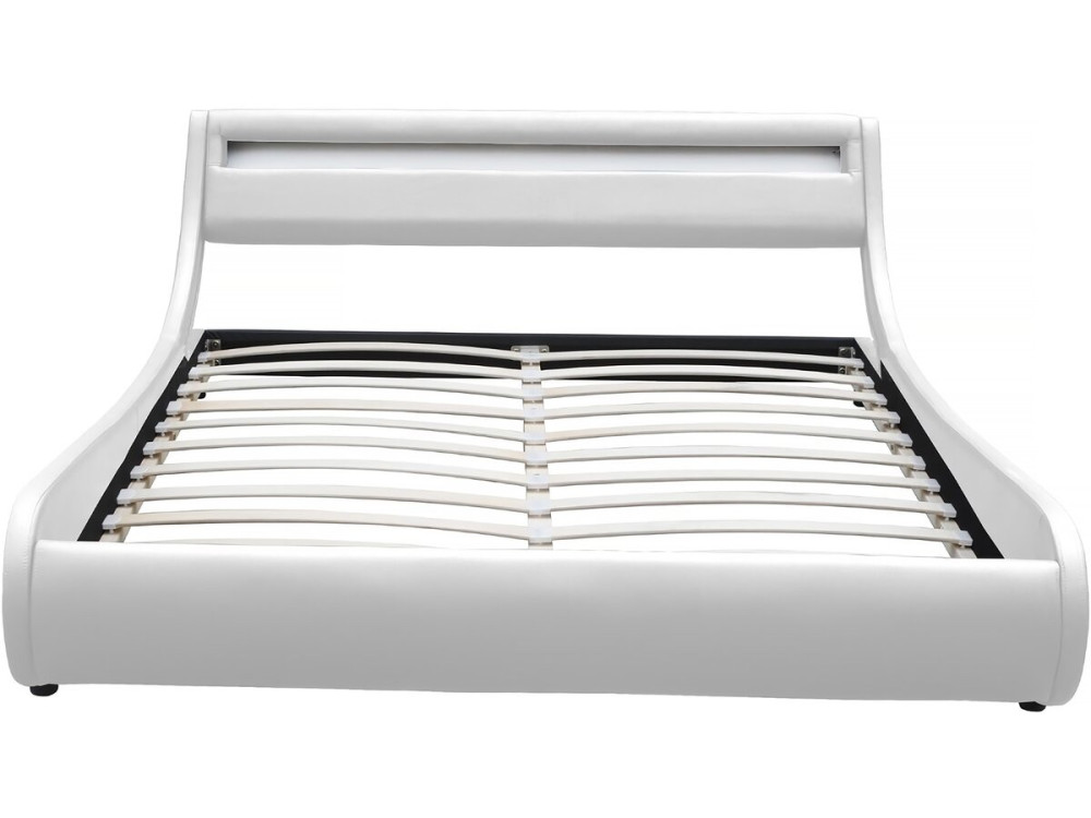 Cama LED "Natacha" - 140 x 190 cm - Blanco