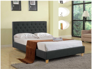 Cama "EMMY" - 140 x 190 cm - Gris 2