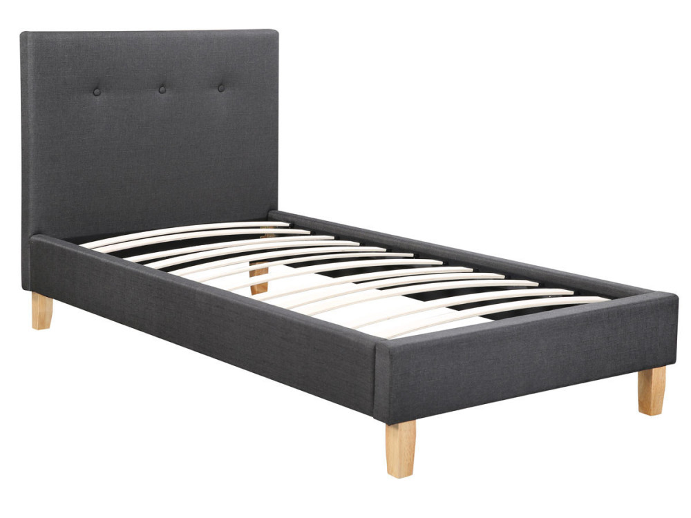 Cama "Elise" - 90 x 190 cm - Gris oscuro