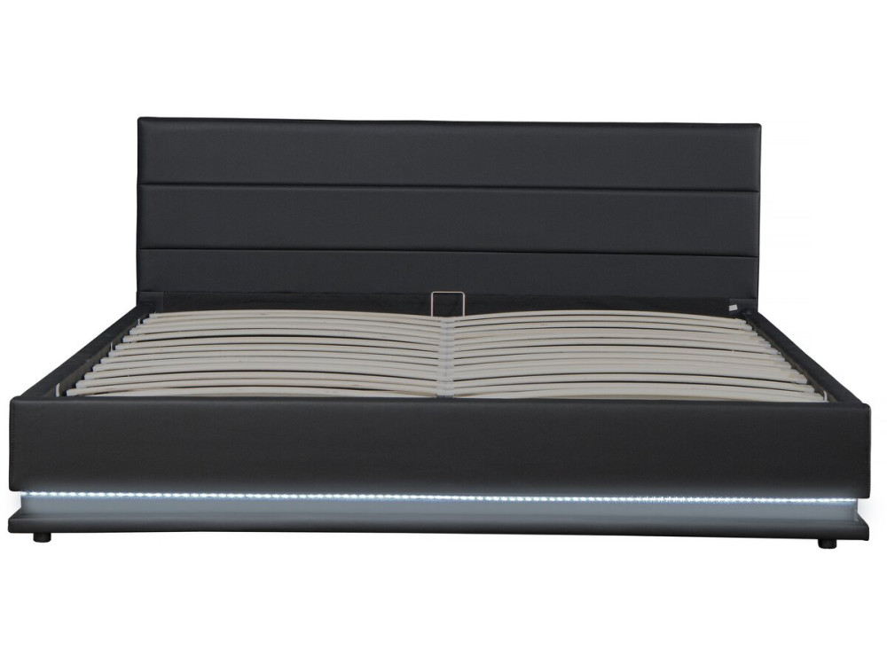 Cama con LED "Anastasia"- 140 x 190 cm - Negro