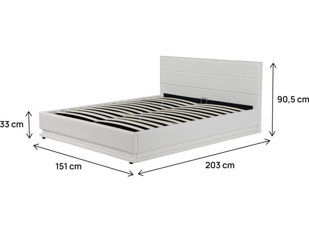 Cama con LED "Anastasia" - 140 x 190 cm - Blanco