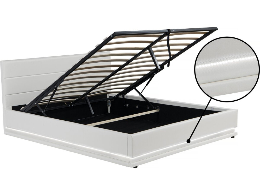 Cama con LED "Anastasia" - 180 x 200 Blanco