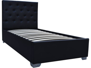 Cama simple con cofre "Tino" - 90 × 190 cm - Negro