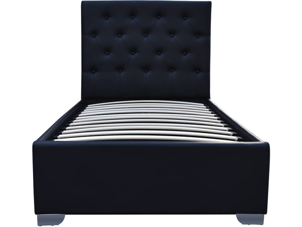 Cama simple con cofre "Tino" - 90 × 190 cm - Negro