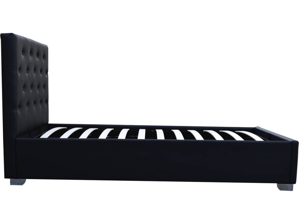 Cama simple con cofre "Tino" - 90 × 190 cm - Negro