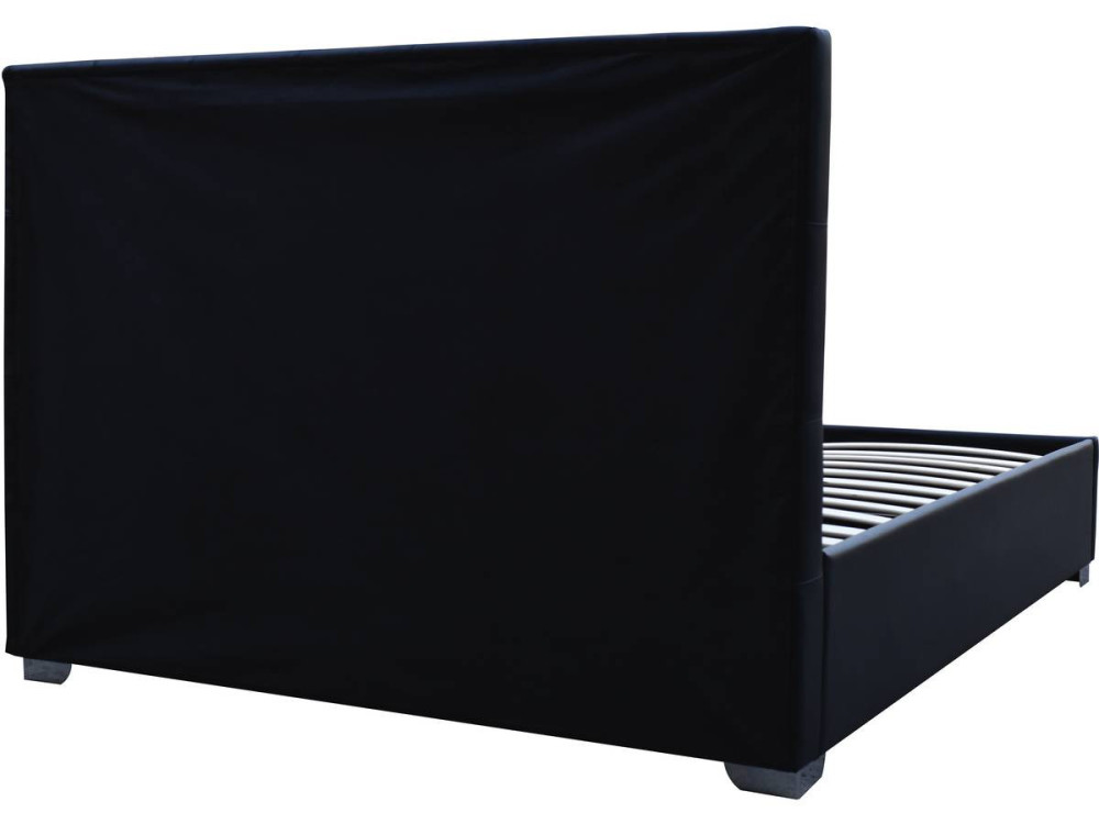 Cama doble con cofre "Tino" 140 × 190 cm - Negro