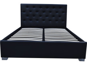 Cama doble con cofre "Tino" - 160 × 200 cm - Negro 2
