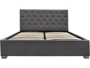 Cama doble con cofre "Tino" 140 × 190 cm - Gris 2