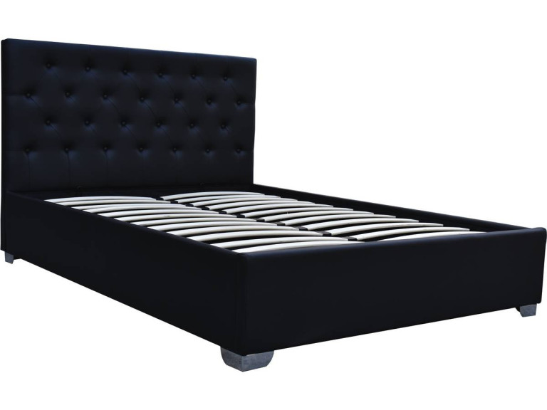 Cama doble con cofre "Tino" - 180 x 200 cm - Negro