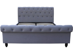 Cama de terciopelo "Godefroy" - 140 x 190 cm - Gris 2
