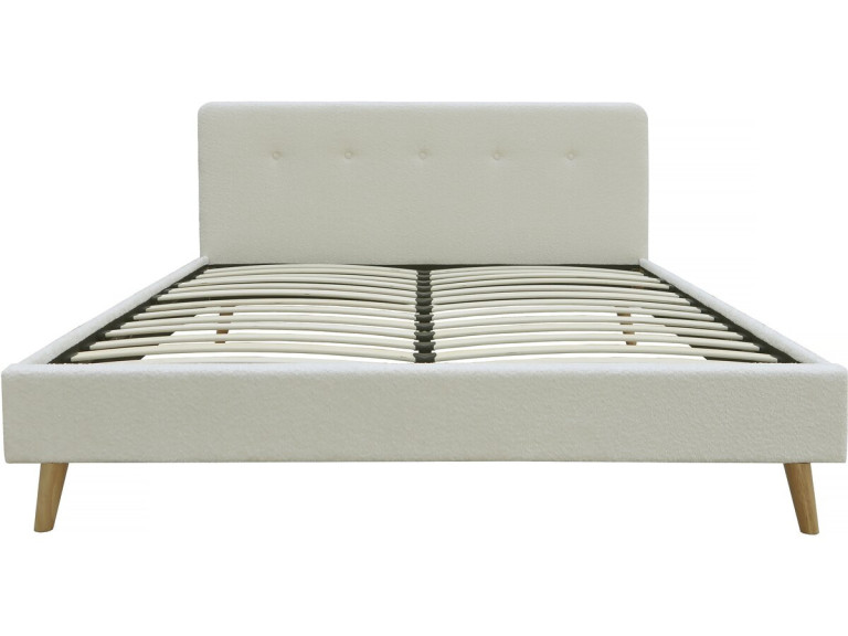 Nemo" cama de tela bouclette 160x200 - Crema