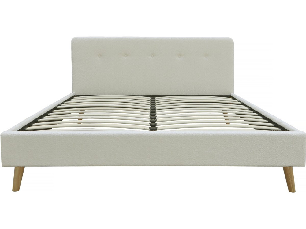 Nemo" cama de tela bouclette 160x200 - Crema