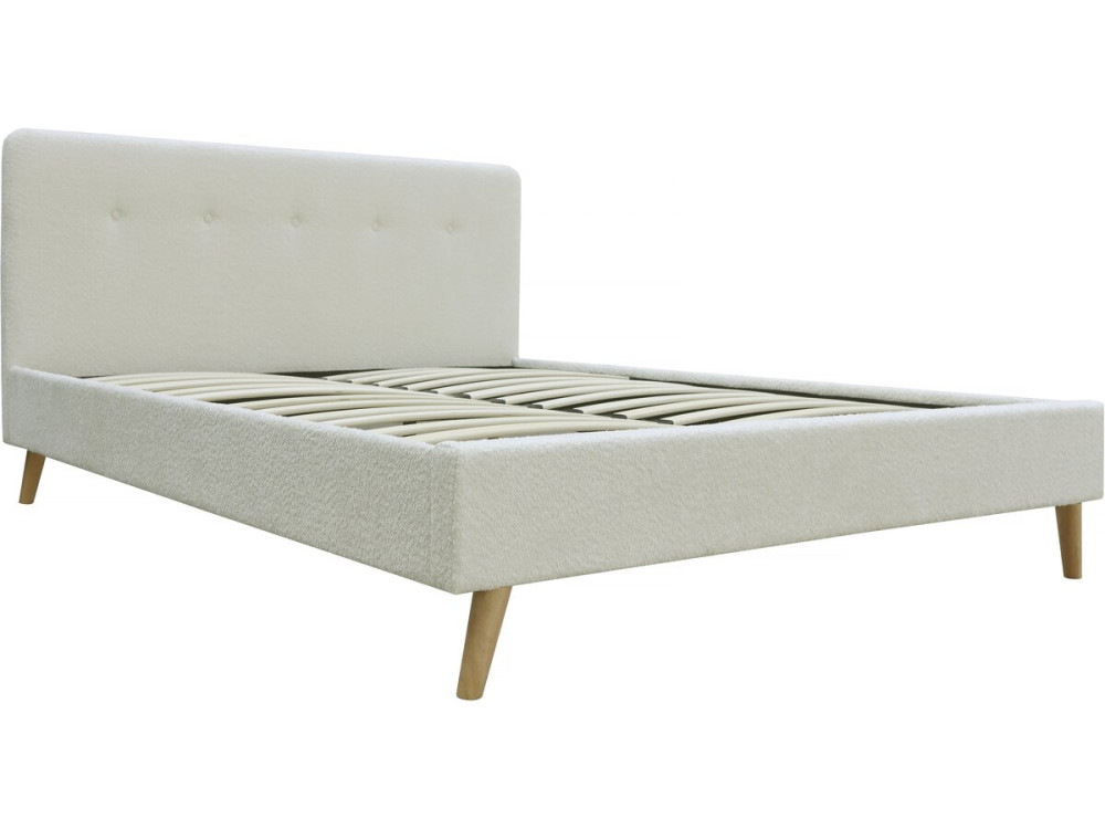 Nemo" cama de tela bouclette 160x200 - Crema