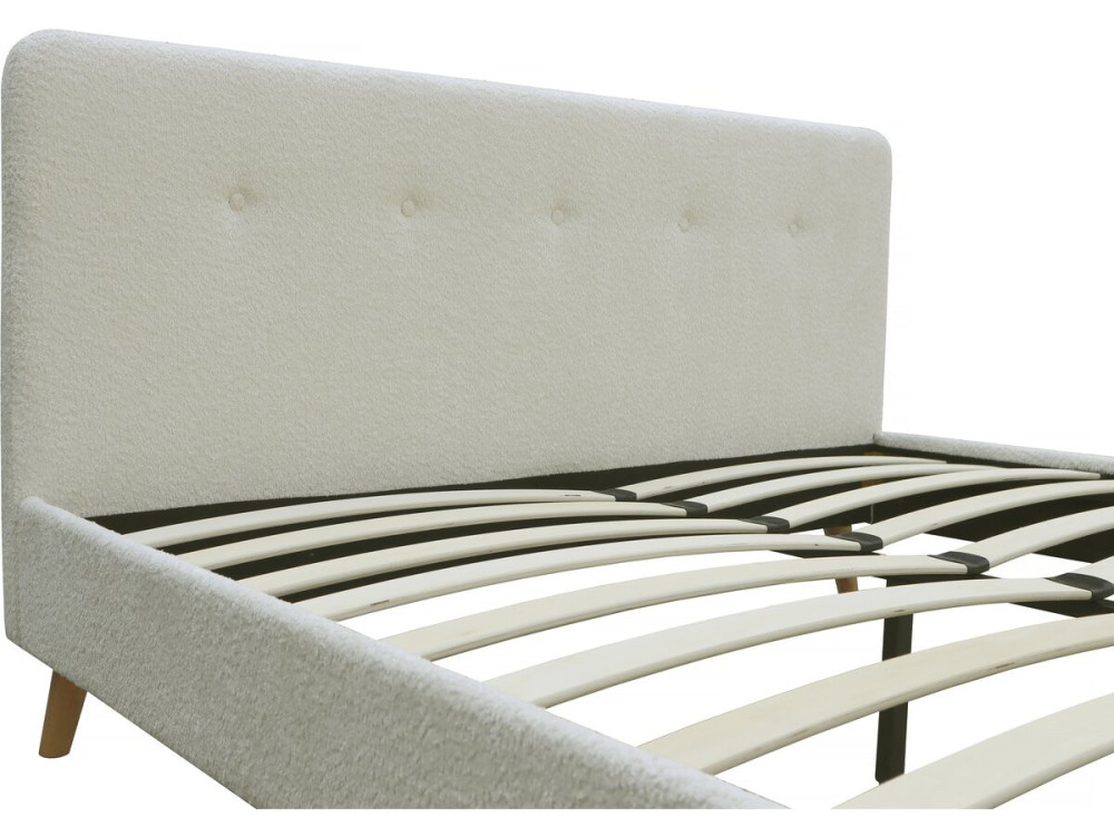 Nemo" cama de tela bouclette 160x200 - Crema
