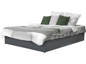 Cama doble de PVC con box "Ava" - 160 x 200 cm - Gris