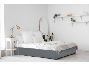 Cama individual de PVC con box "Ava" - 90 x 190 cm - Gris 2
