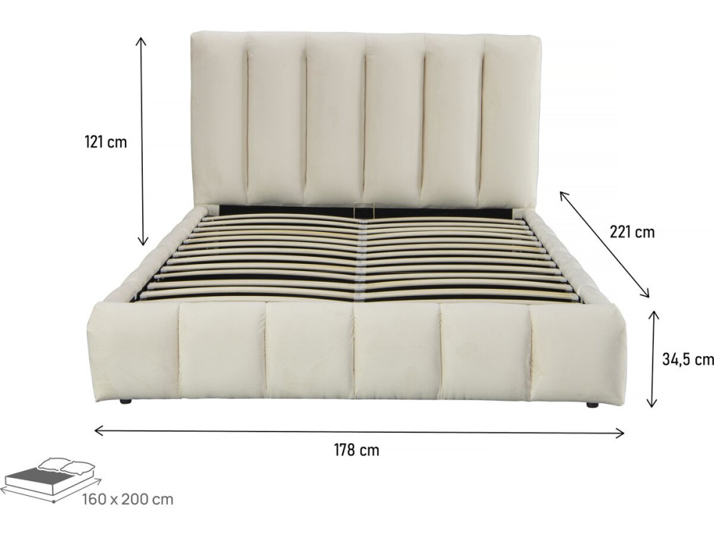 Cama "Annie" con arcón 160 x 200 cm - Beige