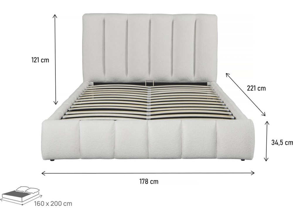 Cama nórdica con arcón "Annie" - 160 x 200 cm - Blanco