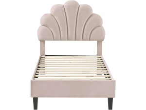 Cama de terciopelo "Manon" - Beige - 90 x 190 cm