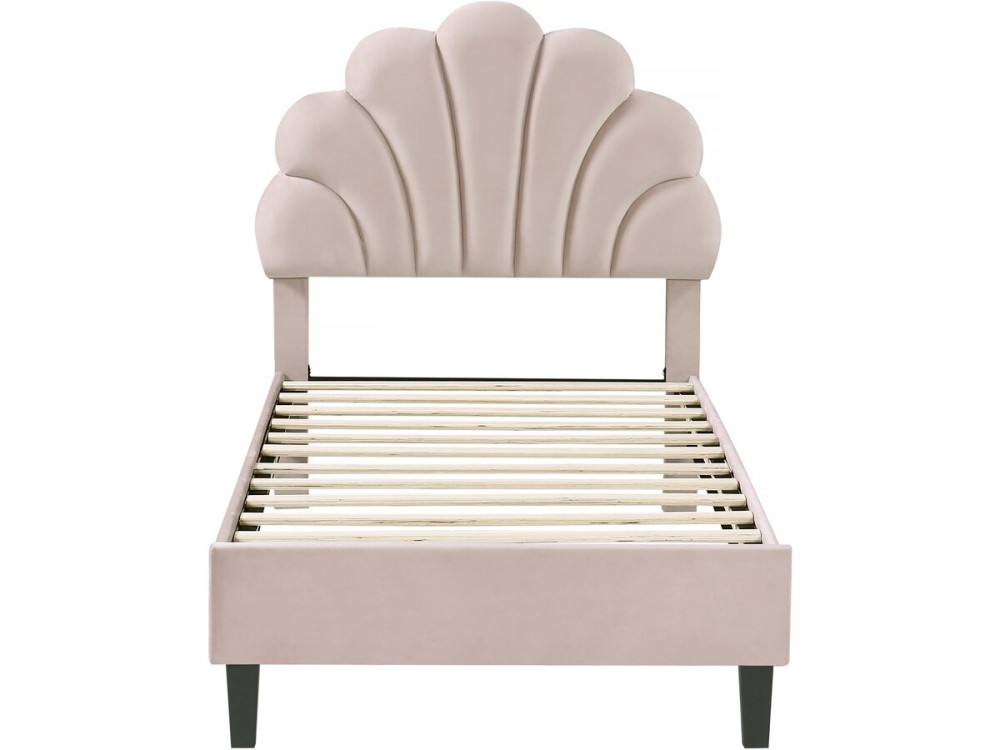 Cama de terciopelo "Manon" - Beige - 90 x 190 cm