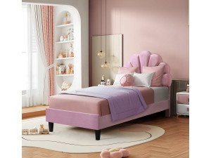 Cama de terciopelo "Manon" - 90 x 190 cm - Rosa 2