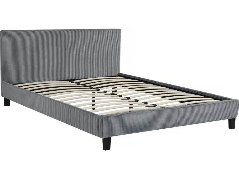 Cama de pana "Ambre" - 140 x 190 - Gris