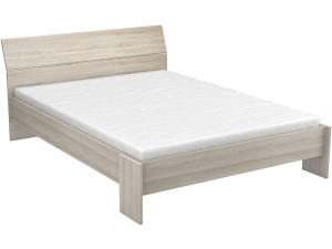 Cama doble de madera "Pricy" - 140 x 200 cm - Beige