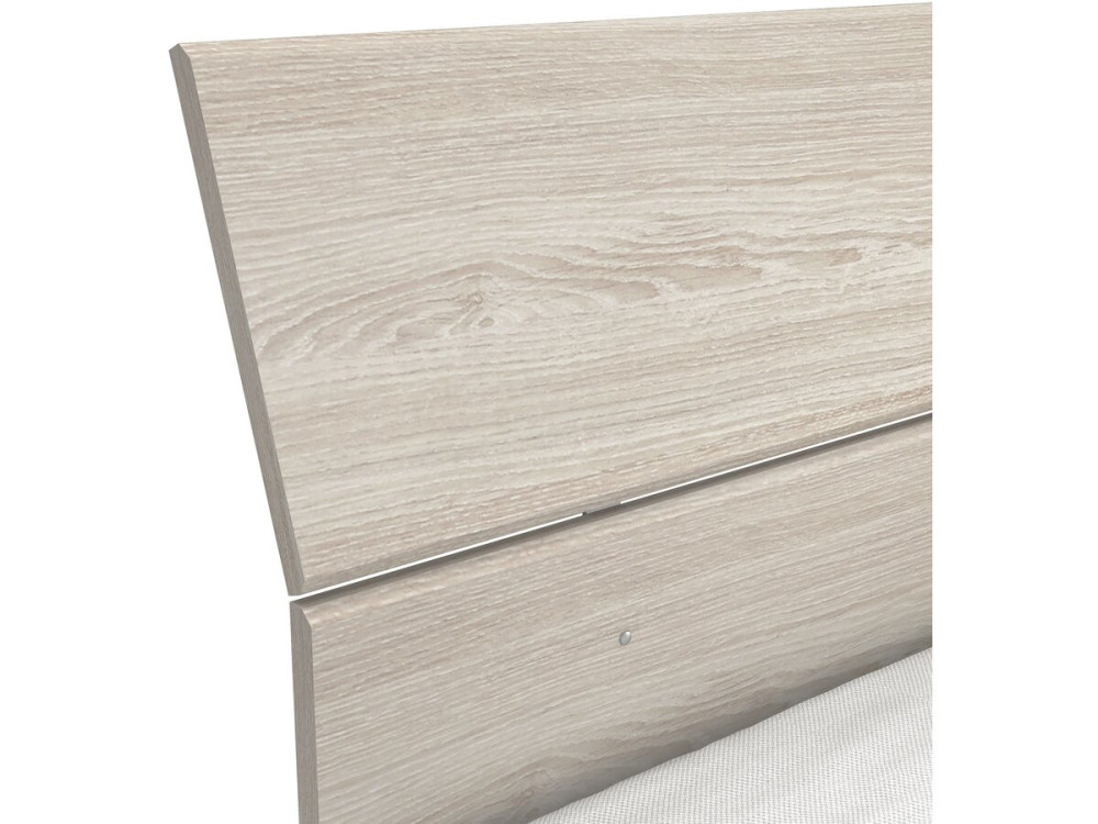 Cama doble de madera "Pricy" - 140 x 200 cm - Beige