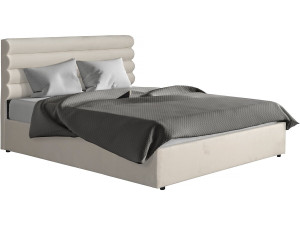Cama doble de terciopelo de diseño "Livigno" - 140 x 190 cm - Beige