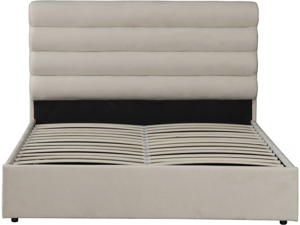 Cama doble de terciopelo de diseño "Livigno" - 140 x 190 cm - Beige