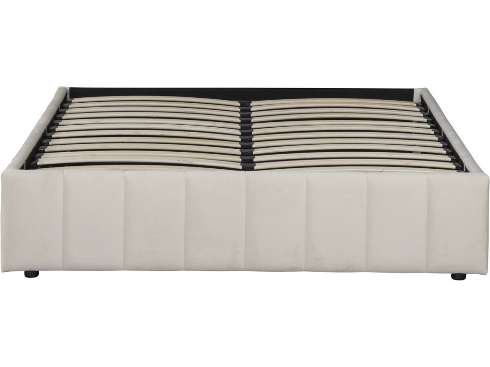Cama doble con box de terciopelo "Meribel" - Beige - 140 x 190 cm