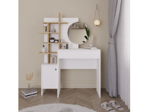 Mesa de maquillaje de madera "Mup" 105 x 35 x 151 cm - Blanca 2