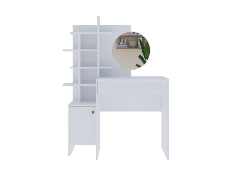 Mesa de maquillaje de madera "Mup" 105 x 35 x 151 cm - Blanca