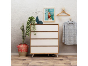 Cómoda de madera "Suvera" - 70 x 40 x 86 cm - Beige 2