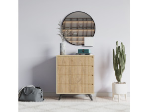 Cómoda de madera "Suvera" - 70 x 40 x 86 cm - Marrón claro 2