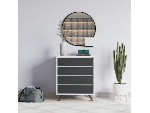 Cómoda de madera "Suvera" - 70 x 40 x 86 cm - Blanca 2