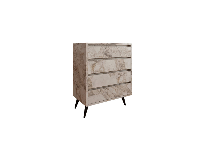 Cómoda de madera "Suvera" - 70 x 40 x 86 cm - Beige jaspeado