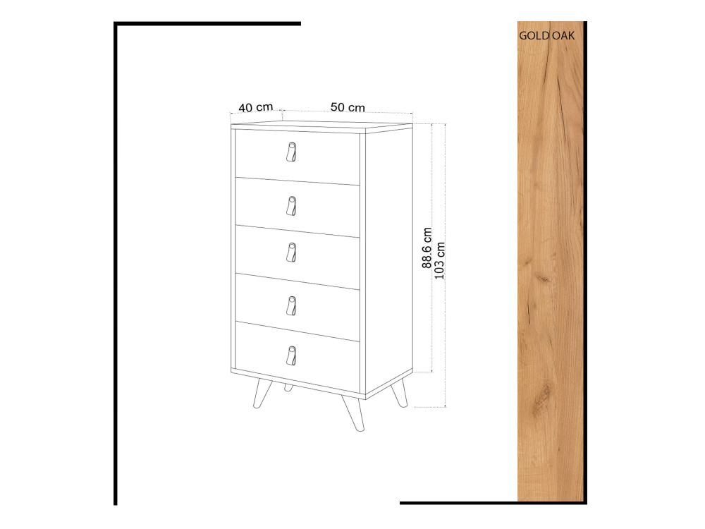 Arcón de madera "Frenzu" - 50 x 40 x 103 cm - Blanco
