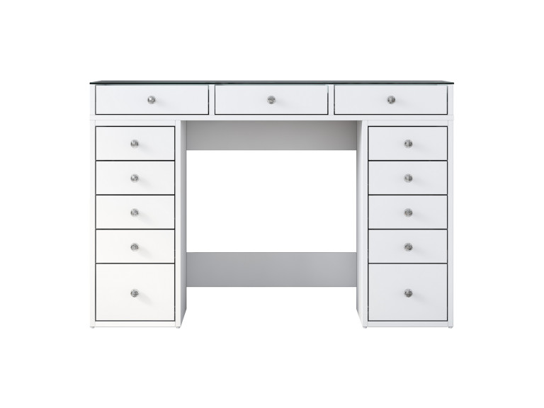 Tocador "Sina" con cajones de madera empotrados - 120 x 44 x 80 cm - Blanco