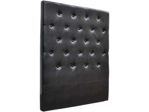 Cabecero de cama acolchado 90 cm "Déco" en PVC - Negro 2
