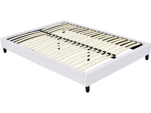 Somier de láminas tapizado - 140 x 190 cm - 20 láminas - Blanco