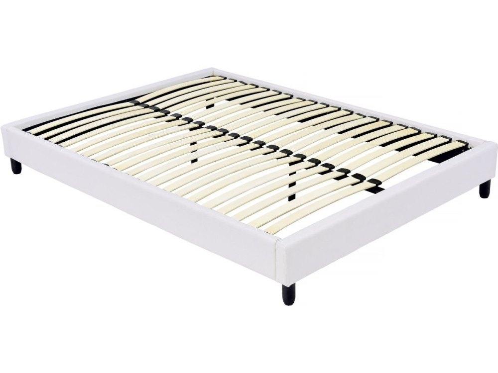 Somier de láminas tapizado - 140 x 190 cm - 20 láminas - Blanco