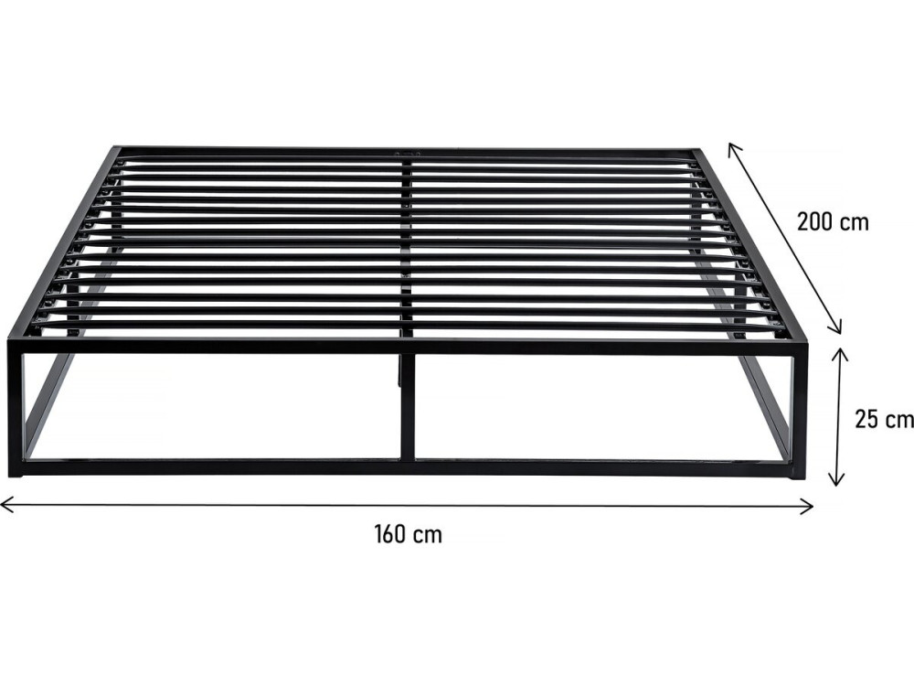 Somier de metal 200 x 160 cm - Negro