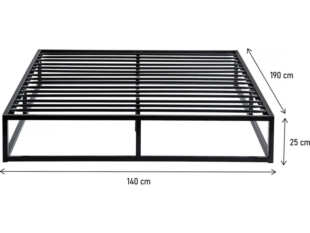 Somier de metal 140 x 190 - Negro