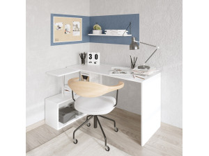 Mesa de estudio de madera "Gelincik" - 130 x 109 x 74 cm - Blanco 2