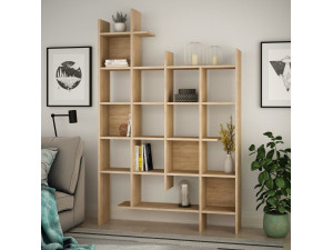 Librería de madera "Manco" - 122 x 25 x 188 cm - Roble 2